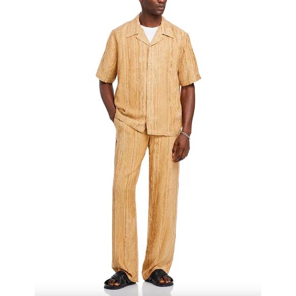 Sefr Men's Beige Dalian Button Down Shirt Richie Trousers Matching Set Size XXL - Picture 2 of 16